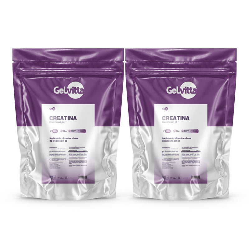 KIT 2X CREATINA MONOHIDRATADA EM PÓ PURA IMPORTADA 500G