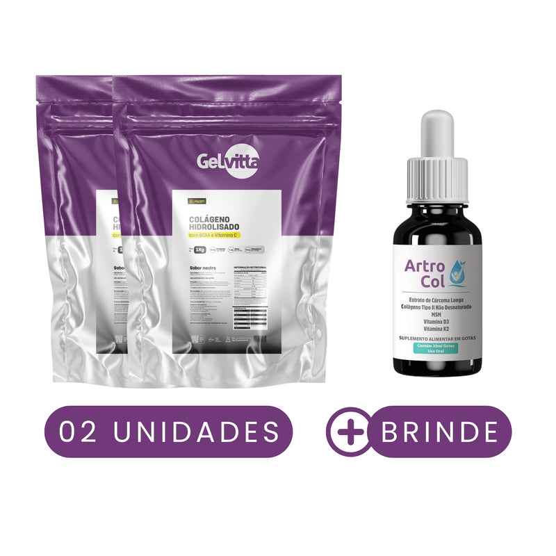 COLÁGENO PURO ISOLADO COM BCAA E VITAMINA C 1 KG - GANHO DE MASSA MUSCULAR