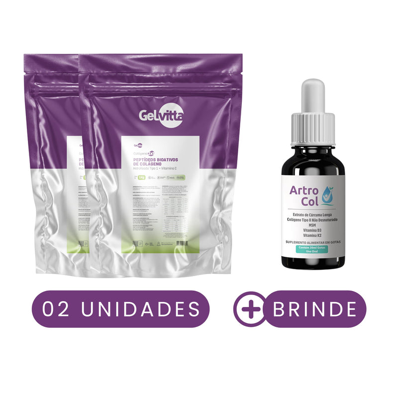 COLÁGENO HIDROLISADO TIPO 1 + PEPTÍDEOS BIOATIVOS COM VITAMINA C 1 KG