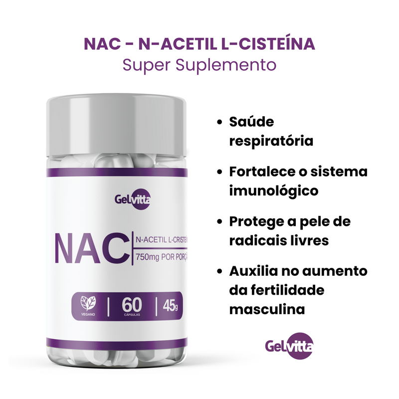 NAC - N-ACETIL L-CISTEÍNA - SUPER SUPLEMENTO