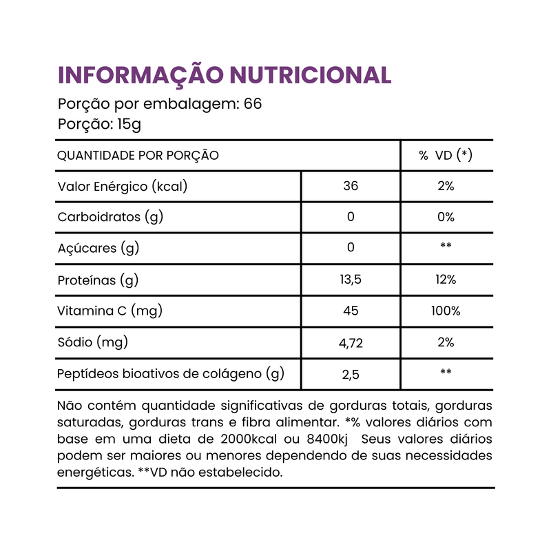COLÁGENO HIDROLISADO TIPO 1 + PEPTÍDEOS BIOATIVOS COM VITAMINA C 1 KG
