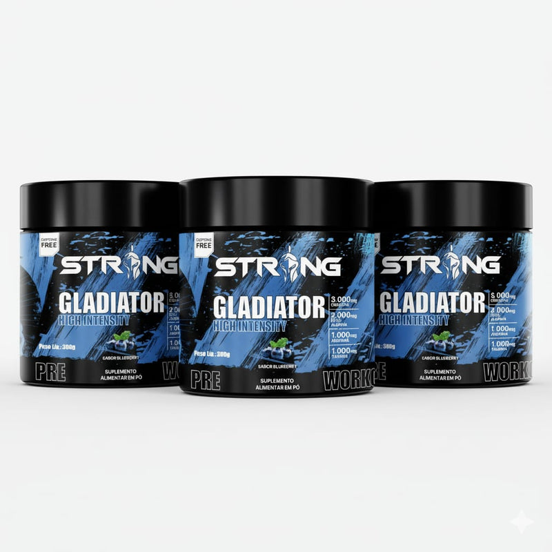 STRONG GLADIATOR PRÉ-WORKOUT 300 G – PRÉ-TREINO SEM CAFEÍNA - PRÉ TREINO