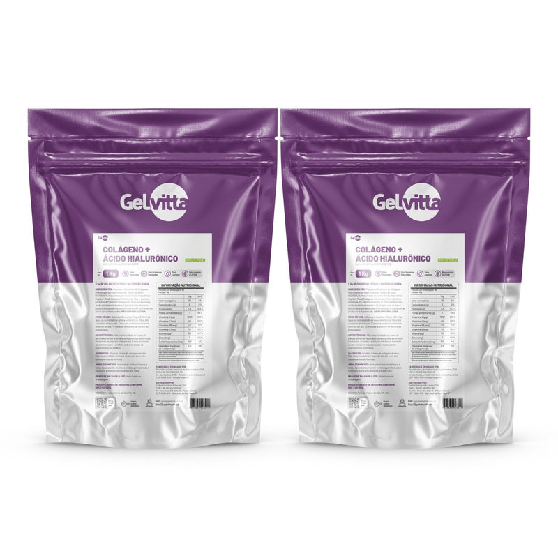 OFERTA SECRETA KIT 2X COLÁGENO COM ÁCIDO HIALURÔNICO HAPLEX® PLUS, BIOTINA E VITAMINA C 1 KG